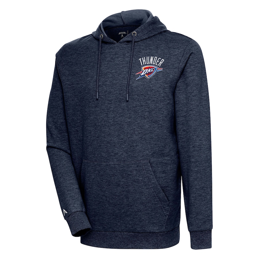 Men's Oklahoma City Thunder Antigua Heather Navy Action Pullover Hoodie