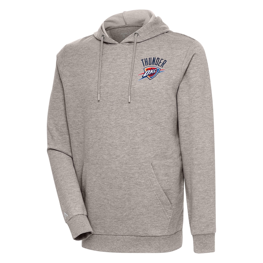 Men's Oklahoma City Thunder Antigua Oatmeal Action Pullover Hoodie