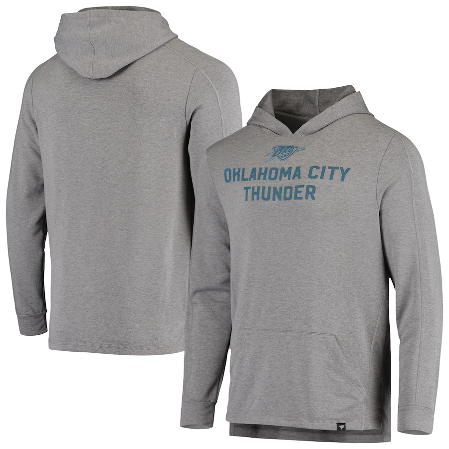Men's Oklahoma City Thunder Gray Versalux Running Hard Tri-Blend Pullover Hoodie Men's Oklahoma City Thunder Gray Versalux Running Hard Tri-Blend Pullover Hoodie