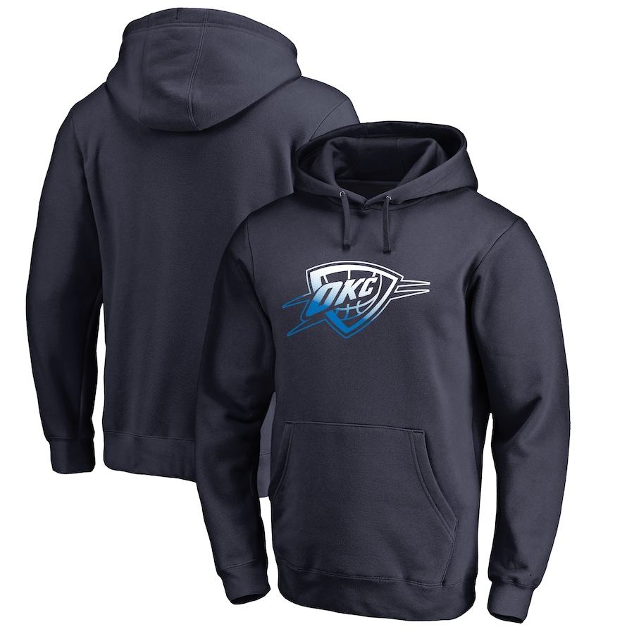 Men's Oklahoma City Thunder Navy Gradient Logo Pullover Hoodie