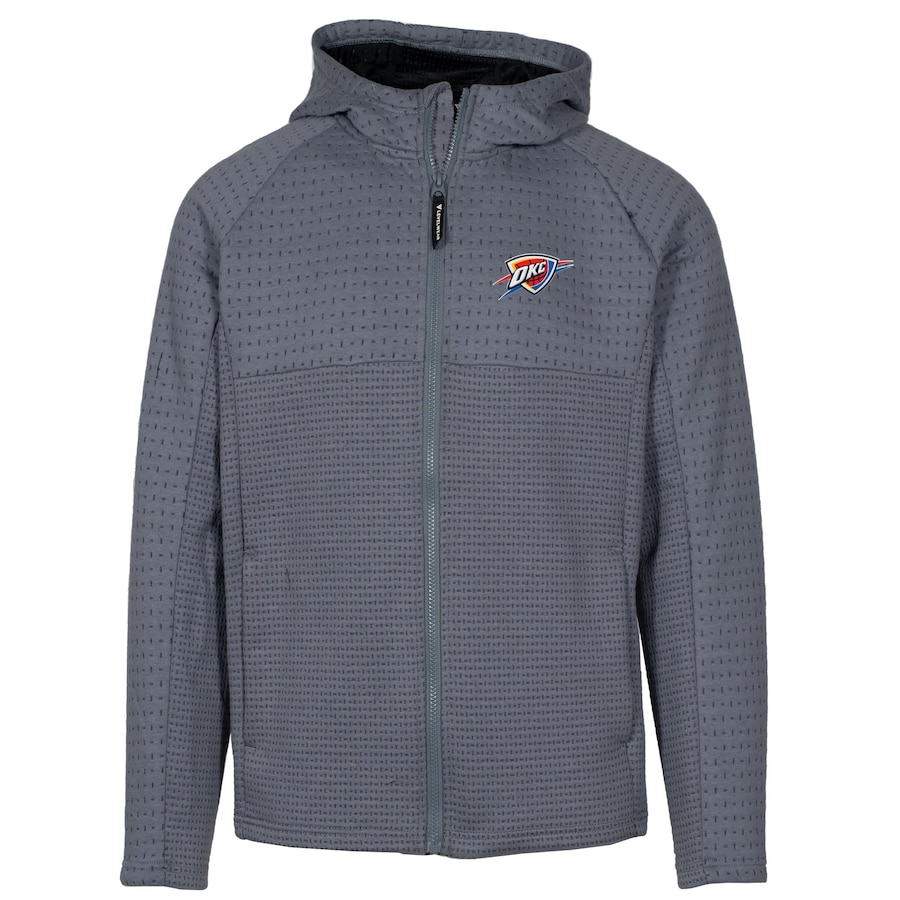 Men's Oklahoma City Thunder Levelwear Gray Durham Insignia Full-Zip Hoodie Men's Oklahoma City Thunder Levelwear Gray Durham Insignia Full-Zip Hoodie