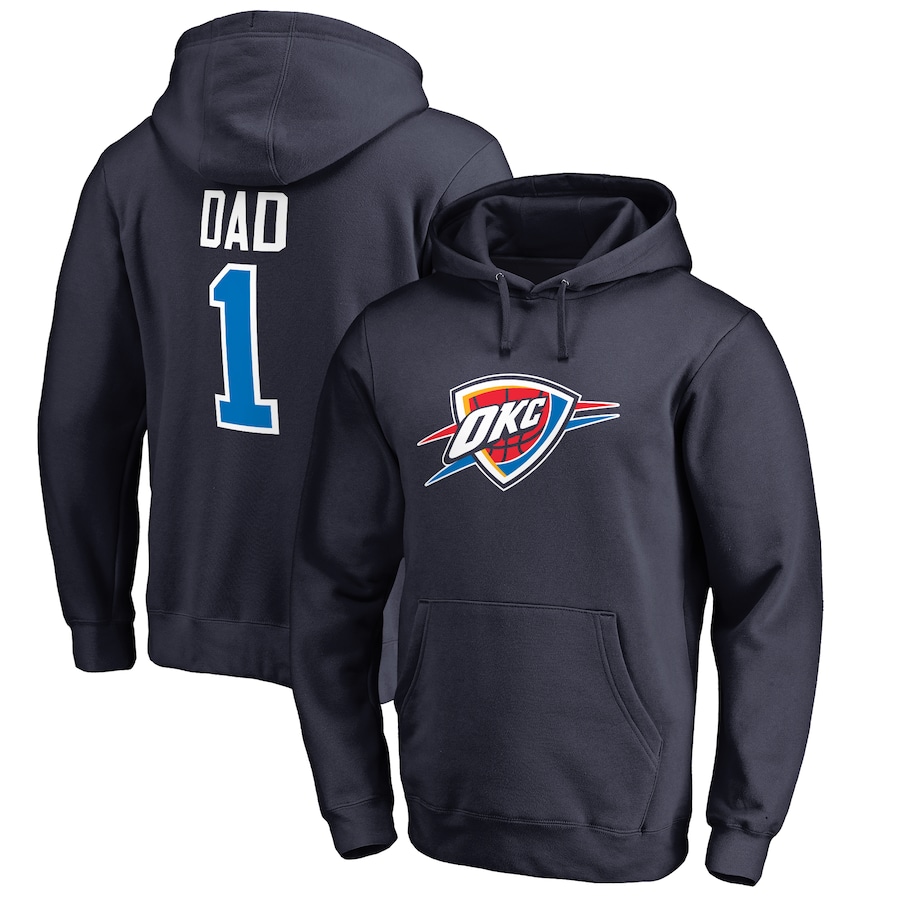 Men's Oklahoma City Thunder Navy #1 Dad Pullover Hoodie Men's Oklahoma City Thunder Navy #1 Dad Pullover Hoodie