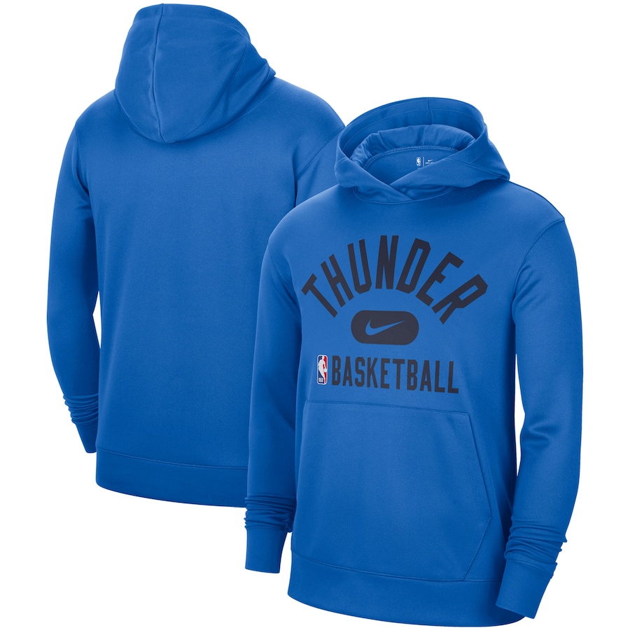 Men's Oklahoma City Thunder NBA Blue 2021-2022 Spotlight On Court Performance Practice Pullover Hoodie Men's Oklahoma City Thunder NBA Blue 2021-2022 Spotlight On Court Performance Practice Pullover Hoodie