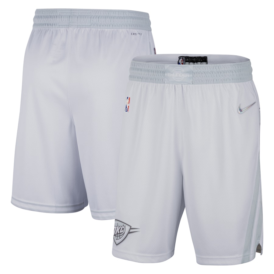 Men's Oklahoma City Thunder NBA White/Gray 2021/22 City Edition Swingman Shorts Men's Oklahoma City Thunder NBA White/Gray 2021/22 City Edition Swingman Shorts