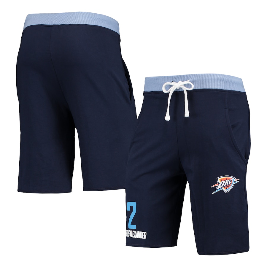 Men's Oklahoma City Thunder Shai Gilgeous-Alexander Navy Name & Number French Terry Shorts Men's Oklahoma City Thunder Shai Gilgeous-Alexander Navy Name & Number French Terry Shorts