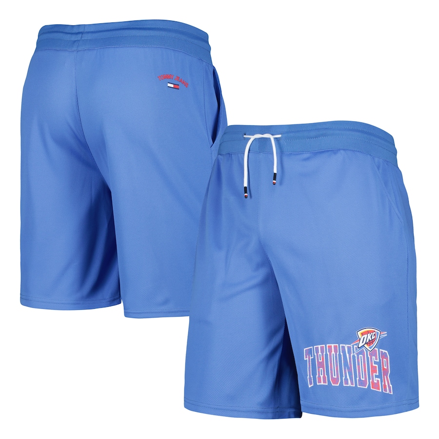 Men's Oklahoma City Thunder Tommy Jeans Blue Mike Mesh Basketball Shorts Men's Oklahoma City Thunder Tommy Jeans Blue Mike Mesh Basketball Shorts