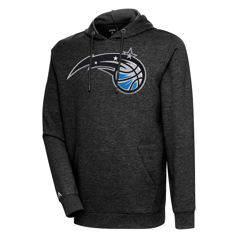 Men's Orlando Magic Antigua Heather Black Action Pullover Hoodie