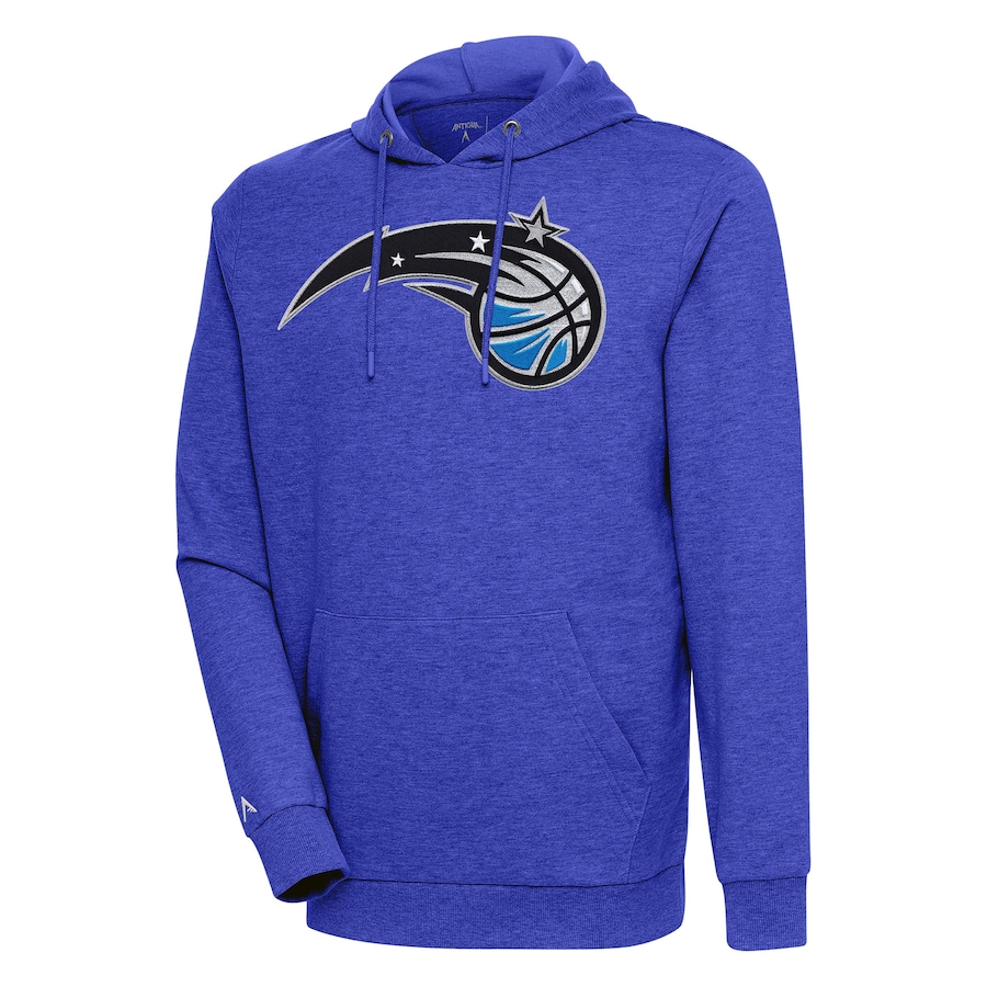 Men's Orlando Magic Antigua Heather Blue Action Pullover Hoodie