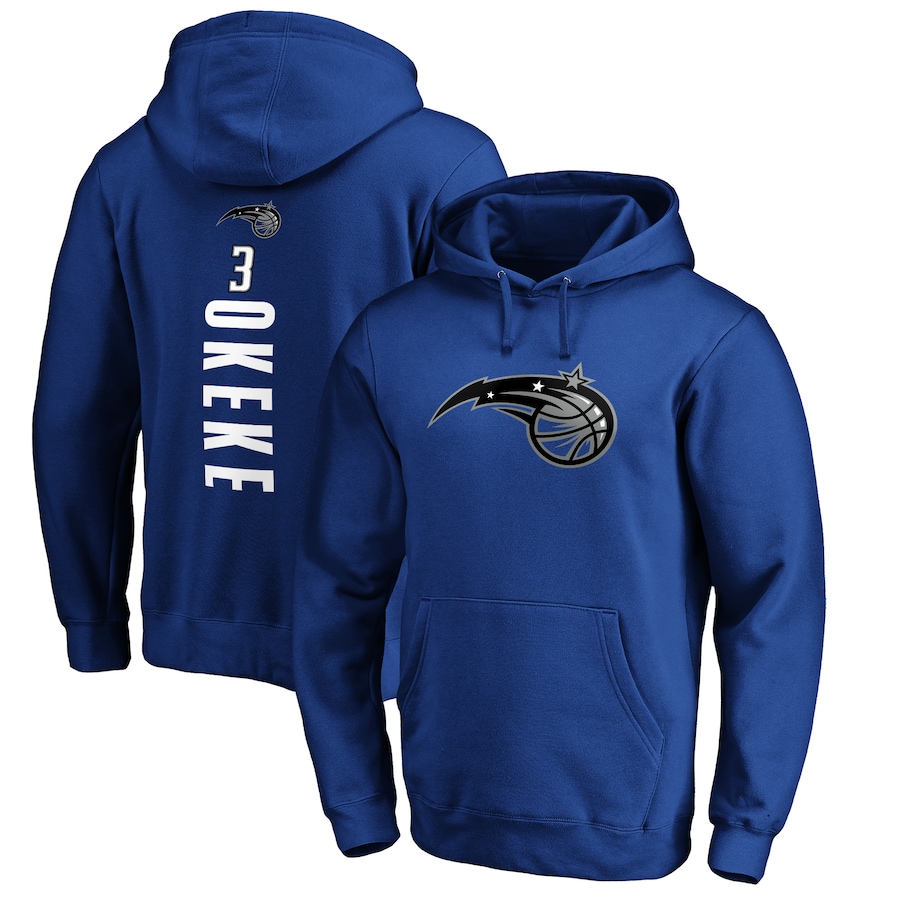 Men's Orlando Magic Chuma Okeke Blue Playmaker Name & Number Pullover Hoodie Men's Orlando Magic Chuma Okeke Blue Playmaker Name & Number Pullover Hoodie