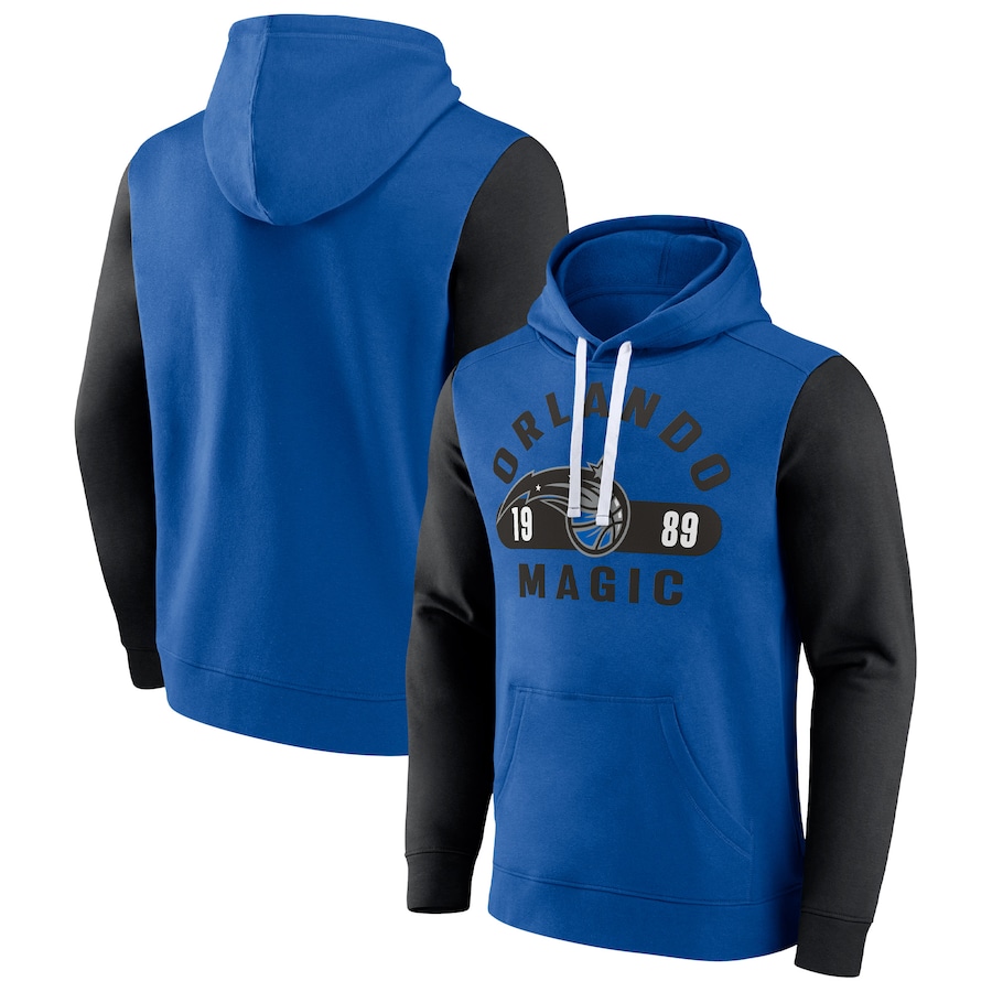 Men's Orlando Magic Blue/Black Attack Colorblock Pullover Hoodie
