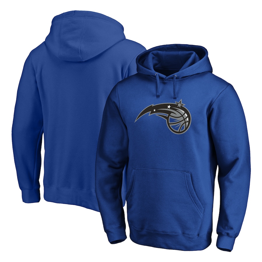 Men's Orlando Magic Blue Icon Primary Logo Fitted Pullover Hoodie