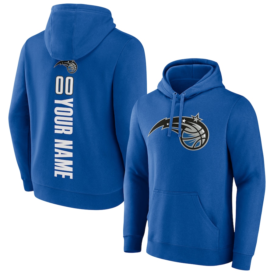 Men's Customize Orlando Magic Blue Playmaker Personalized Name & Number Pullover Hoodie Men's Customize Orlando Magic Blue Playmaker Personalized Name & Number Pullover Hoodie