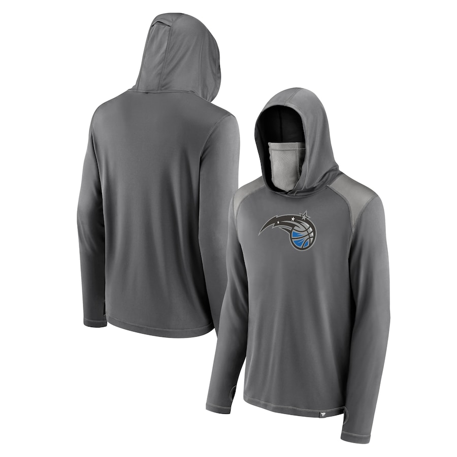 Men's Orlando Magic Gray Rally On Pullover Hoodie with Face Covering