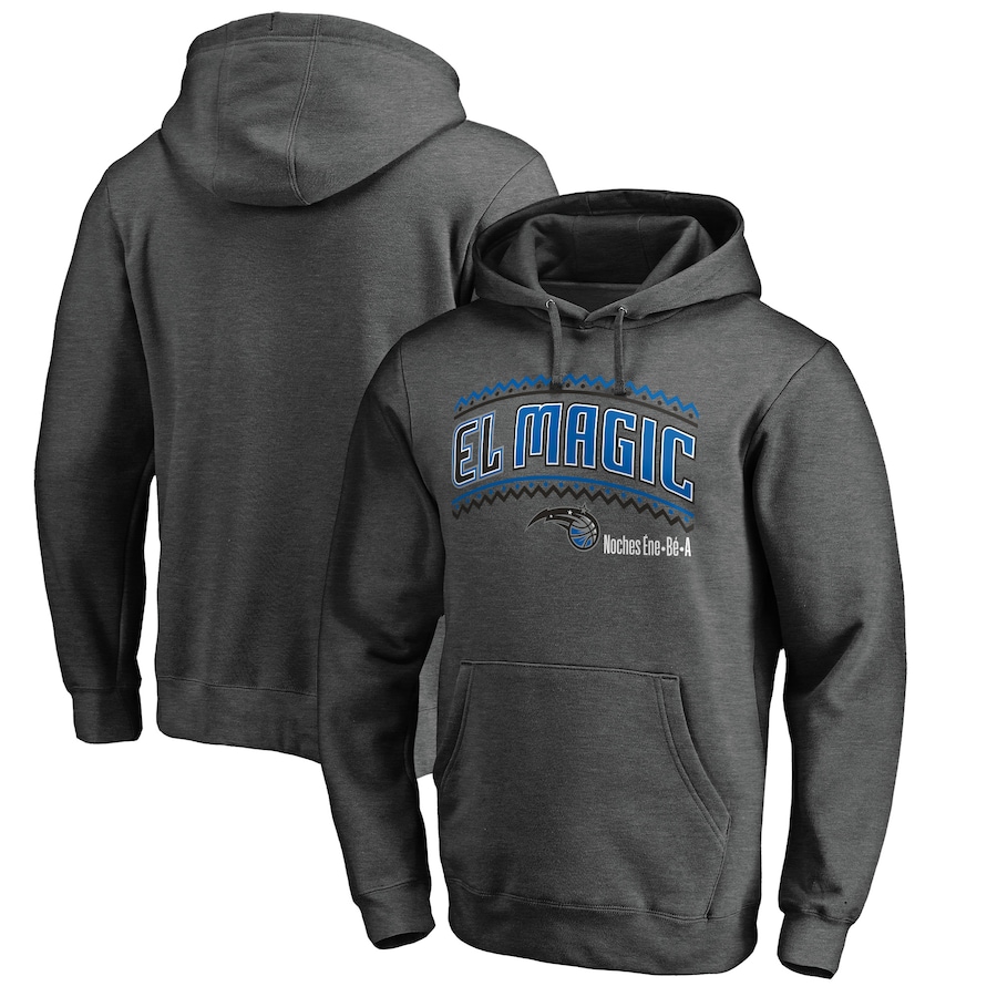 Men's Orlando Magic Heather Gray Noches Ene-Be-A Pullover Hoodie Men's Orlando Magic Heather Gray Noches Ene-Be-A Pullover Hoodie