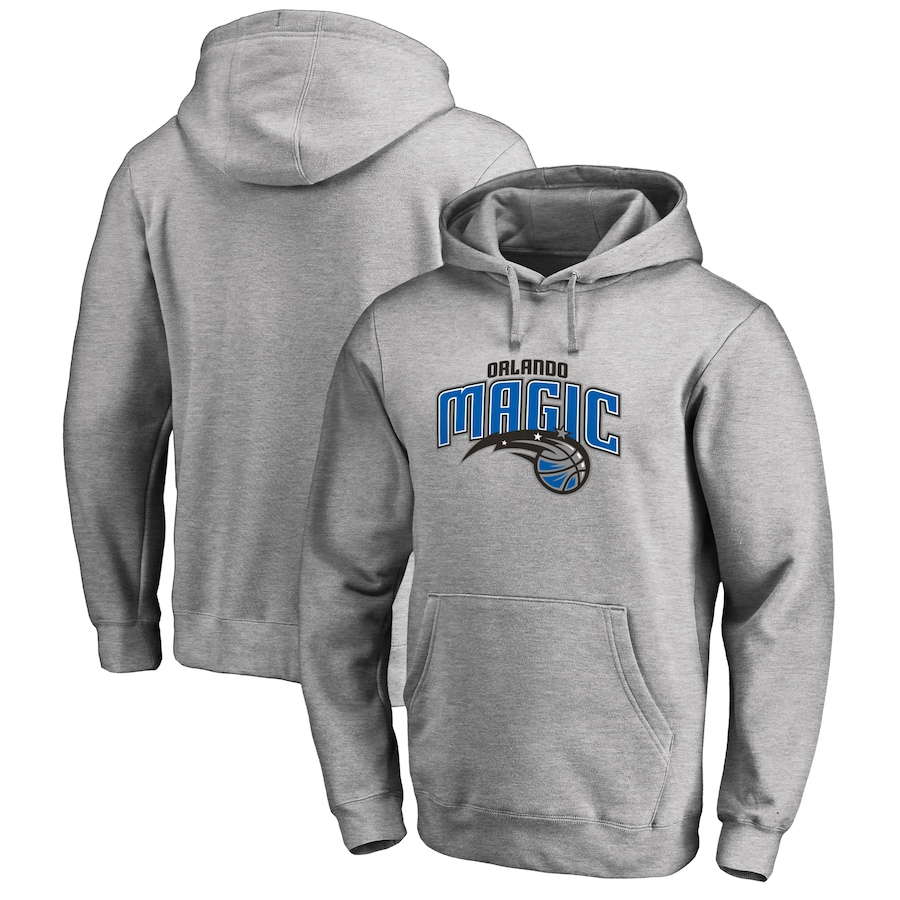 Men's Orlando Magic Heather Gray Primary Logo Pullover Hoodie Men's Orlando Magic Heather Gray Primary Logo Pullover Hoodie