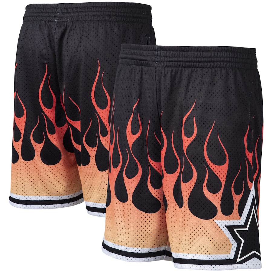 Men's Orlando Magic Mitchell & Ness Black Hardwood Classics 1994/95 Flames Swingman Shorts Men's Orlando Magic Mitchell & Ness Black Hardwood Classics 1994/95 Flames Swingman Shorts