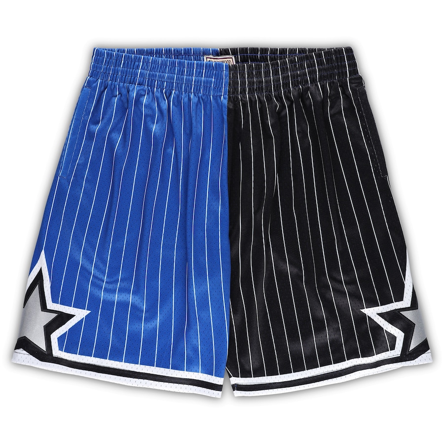 Men's Orlando Magic Mitchell & Ness Blue/Black Big & Tall Hardwood Classics Split Swingman Shorts