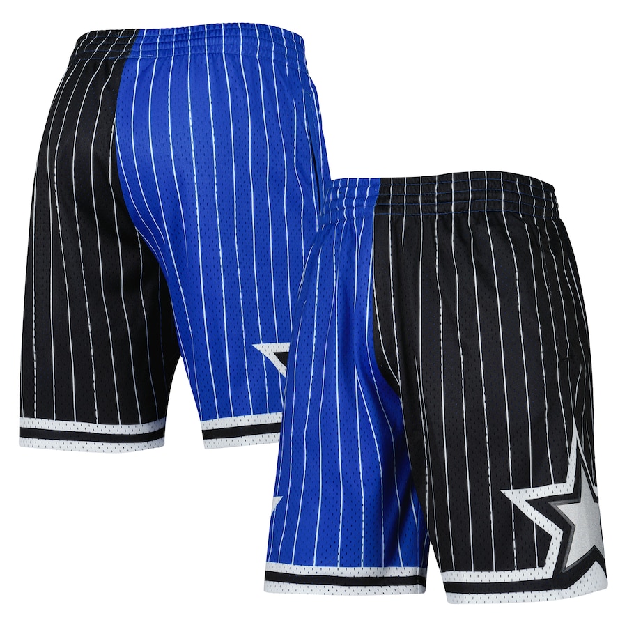 Men's Orlando Magic Mitchell & Ness Blue/Black Hardwood Classics 1994 Split Swingman Shorts Men's Orlando Magic Mitchell & Ness Blue/Black Hardwood Classics 1994 Split Swingman Shorts