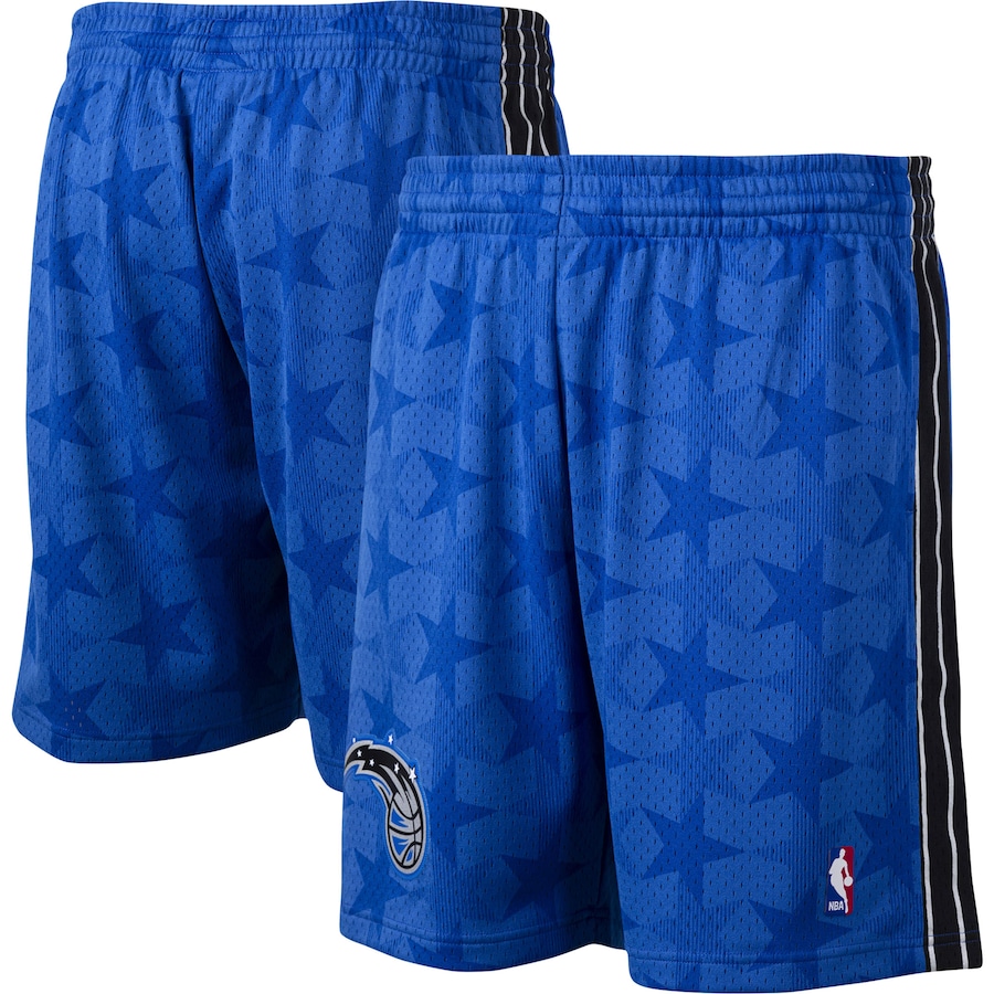 Men's Orlando Magic Mitchell & Ness Blue Hardwood Classics Logo Swingman Shorts Men's Orlando Magic Mitchell & Ness Blue Hardwood Classics Logo Swingman Shorts