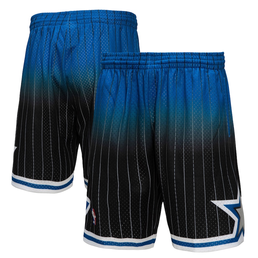 Men's Orlando Magic Mitchell & Ness Royal/Black 1994/95 Hardwood Classics Fadeaway Reload 3.0 Swingman Shorts Men's Orlando Magic Mitchell & Ness Royal/Black 1994/95 Hardwood Classics Fadeaway Reload 3.0 Swingman Shorts