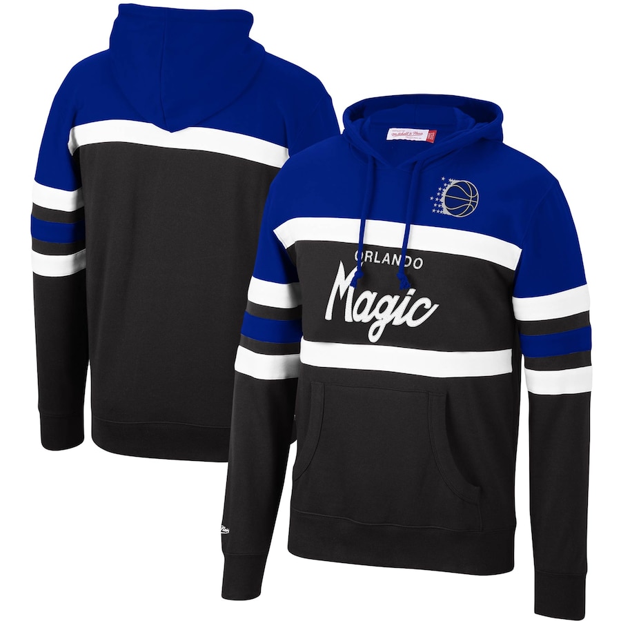 Men's Orlando Magic Mitchell & Ness Royal/Black Head Coach Pullover Hoodie