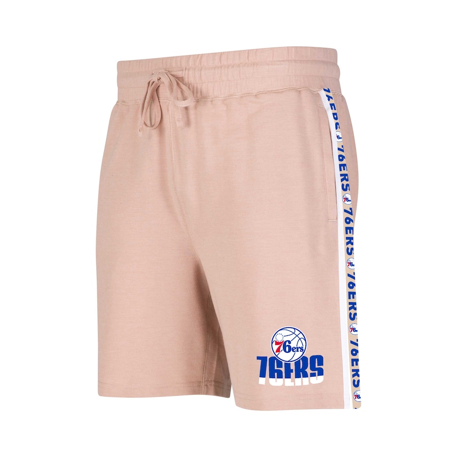 Men's Philadelphia 76ers Concepts Sport Tan Team Stripe Shorts Men's Philadelphia 76ers Concepts Sport Tan Team Stripe Shorts