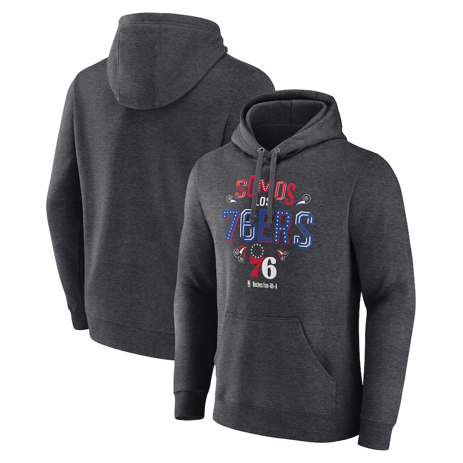 Men's Philadelphia 76ers Charcoal Noches Ene-Be-A Pullover Hoodie Men's Philadelphia 76ers Charcoal Noches Ene-Be-A Pullover Hoodie