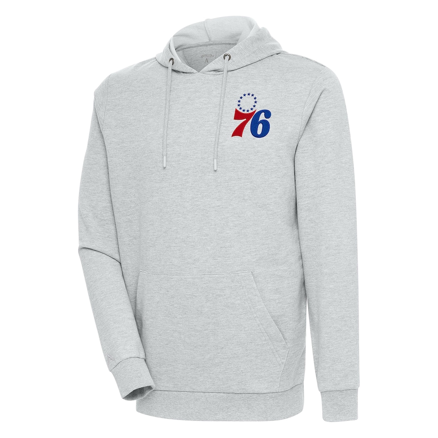 Men's Philadelphia 76ers Antigua Heather Gray Action Pullover Hoodie