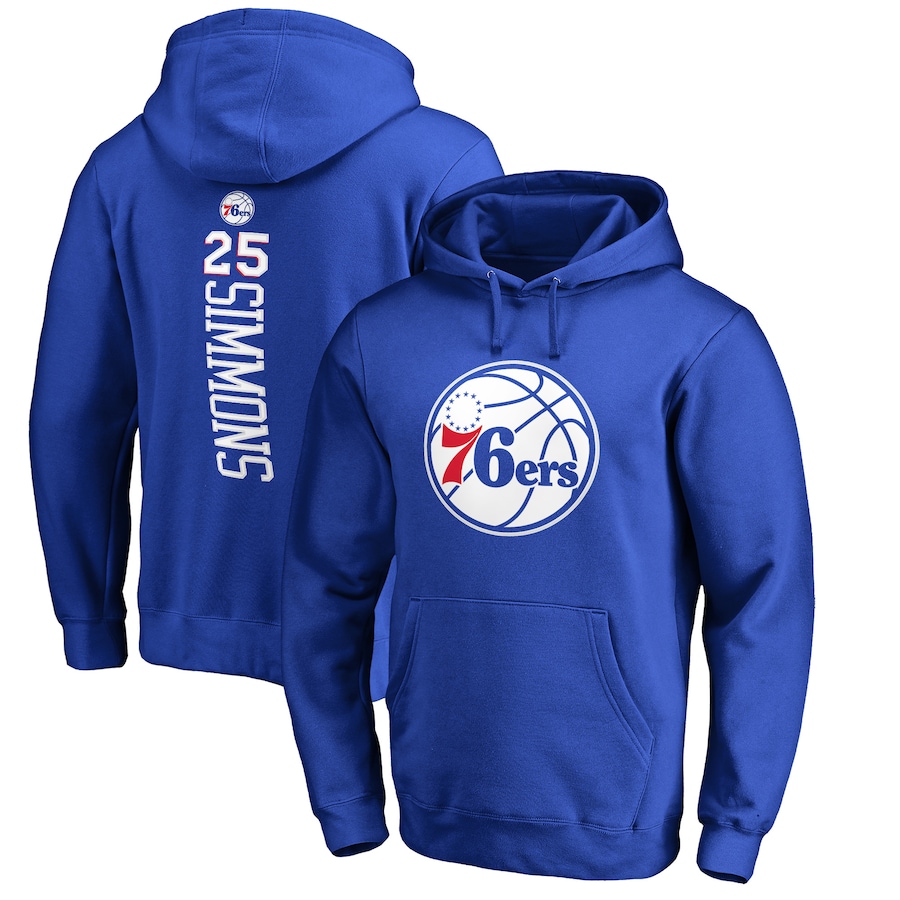Men's Philadelphia 76ers Ben Simmons Royal Backer Name & Number Pullover Hoodie