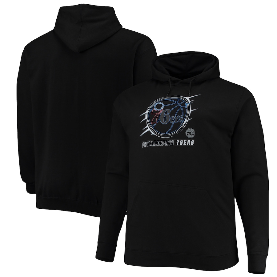 Men's Philadelphia 76ers Black Big & Tall Pop Pullover Hoodie Men's Philadelphia 76ers Black Big & Tall Pop Pullover Hoodie