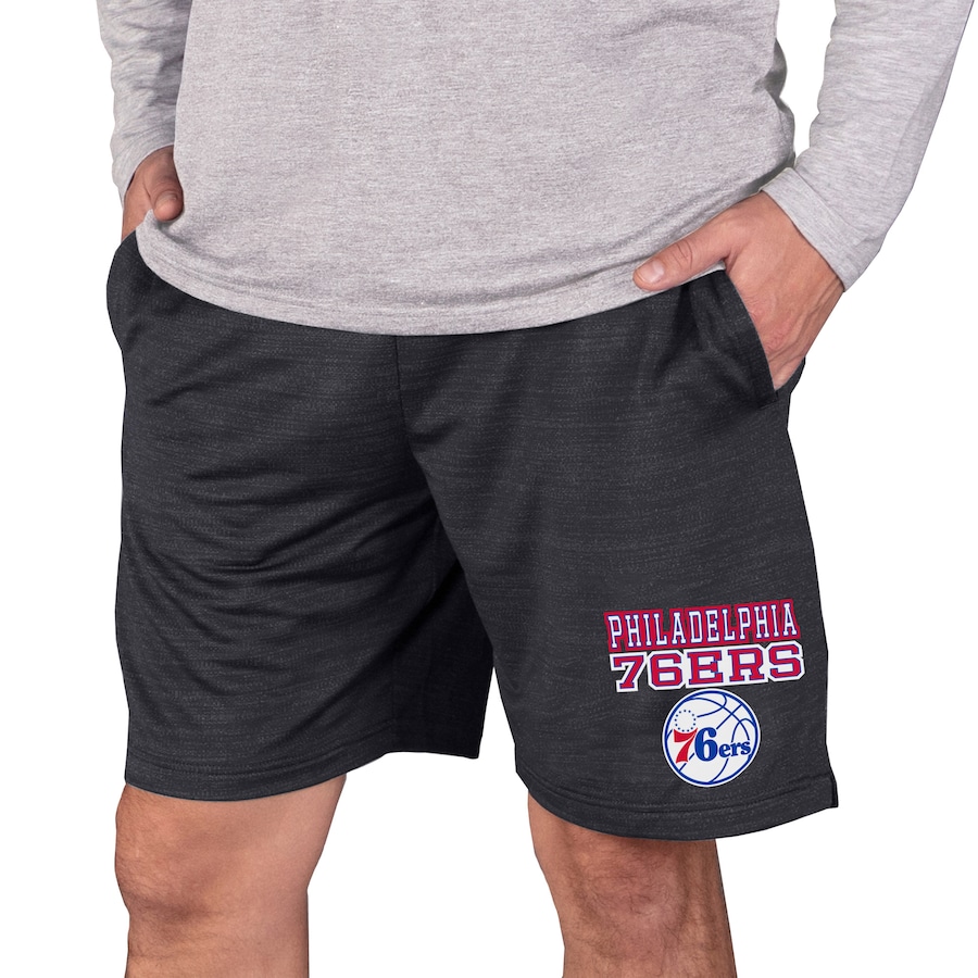 Men's Philadelphia 76ers Concepts Sport Charcoal Bullseye Knit Jam Shorts