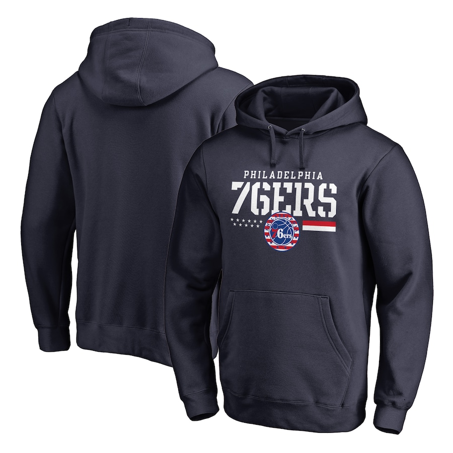Men's Philadelphia 76ers Navy Hoops For Troops Pullover Hoodie Men's Philadelphia 76ers Navy Hoops For Troops Pullover Hoodie