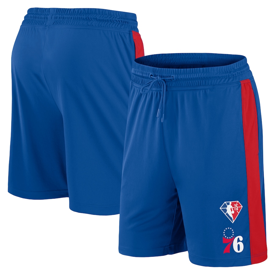 Men's Philadelphia 76ers Royal 75th Anniversary Downtown Performance Practice Shorts