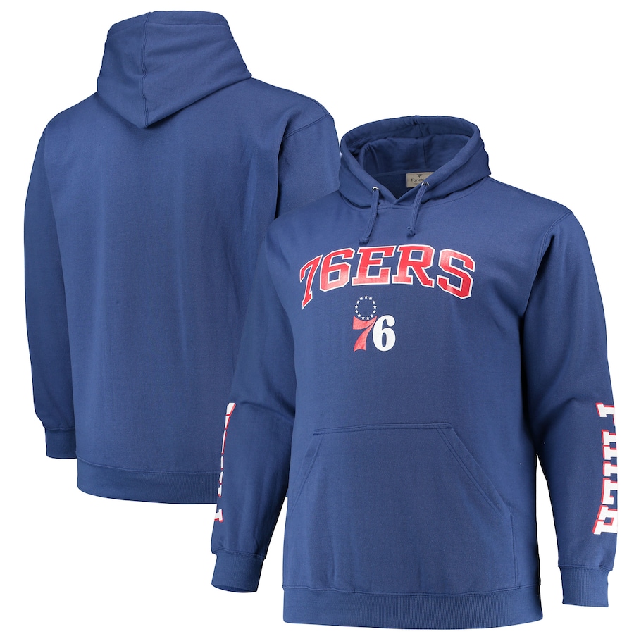 Men's Philadelphia 76ers Royal Big & Tall Team Wordmark Pullover Hoodie Men's Philadelphia 76ers Royal Big & Tall Team Wordmark Pullover Hoodie
