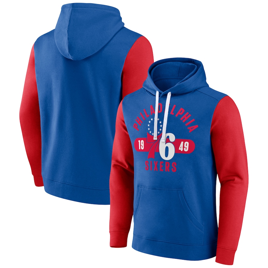 Men's Philadelphia 76ers Royal/Red Big & Tall Bold Attack Pullover Hoodie Men's Philadelphia 76ers Royal/Red Big & Tall Bold Attack Pullover Hoodie