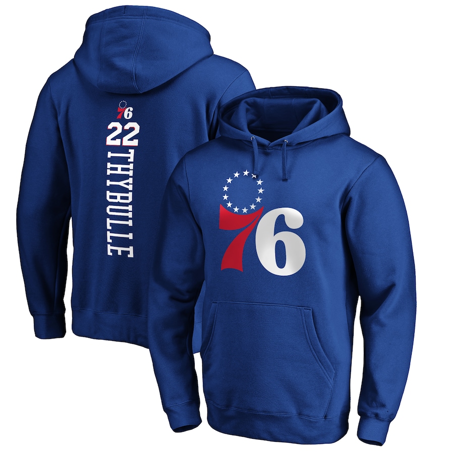 Men's Philadelphia 76ers Matisse Thybulle Royal Playmaker Name & Number Pullover Hoodie