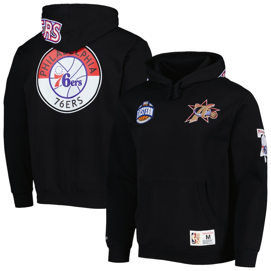 Men's Philadelphia 76ers Mitchell & Ness Black City Collection Heritage Hoodie Men's Philadelphia 76ers Mitchell & Ness Black City Collection Heritage Hoodie