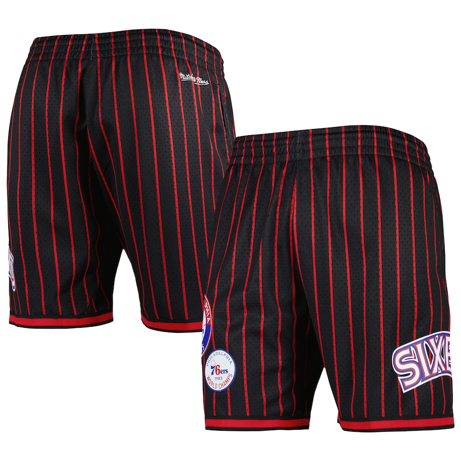 Men's Philadelphia 76ers Mitchell & Ness Black City Collection Heritage Mesh Shorts Men's Philadelphia 76ers Mitchell & Ness Black City Collection Heritage Mesh Shorts