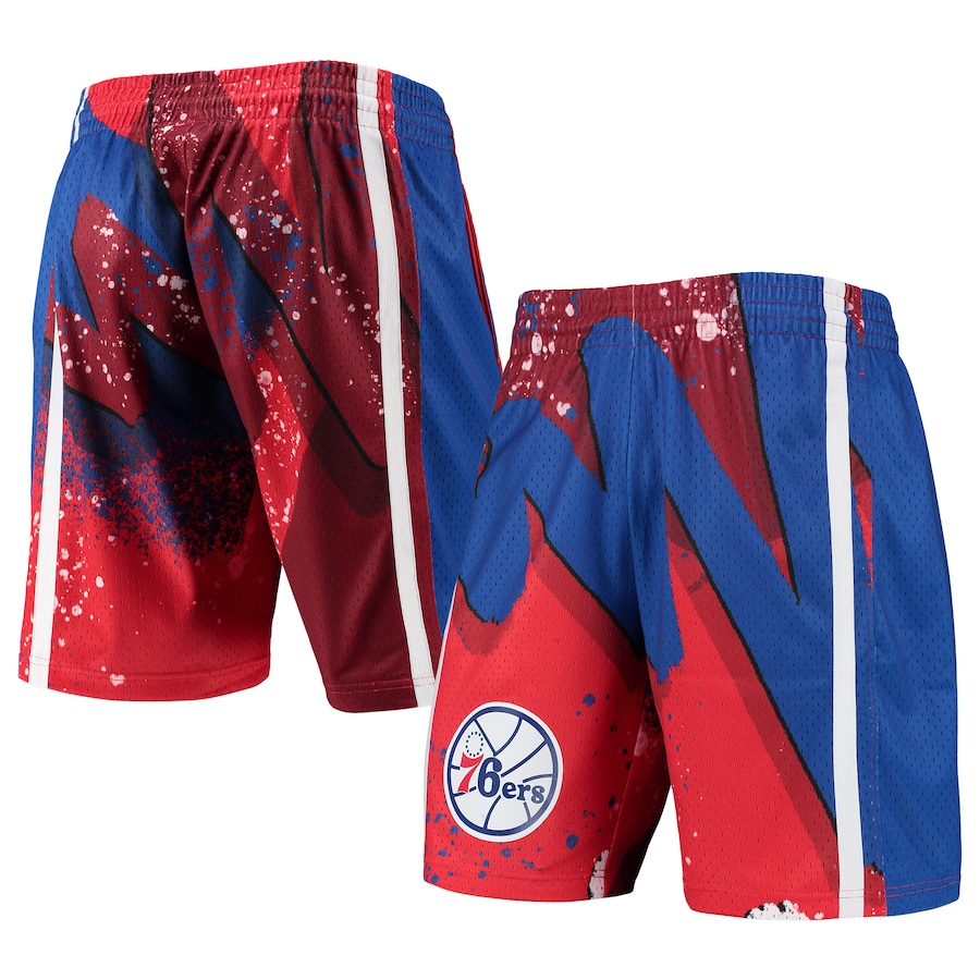 Men's Philadelphia 76ers Mitchell & Ness Red Hardwood Classics 1996 Hyper Hoops Swingman Shorts Men's Philadelphia 76ers Mitchell & Ness Red Hardwood Classics 1996 Hyper Hoops Swingman Shorts