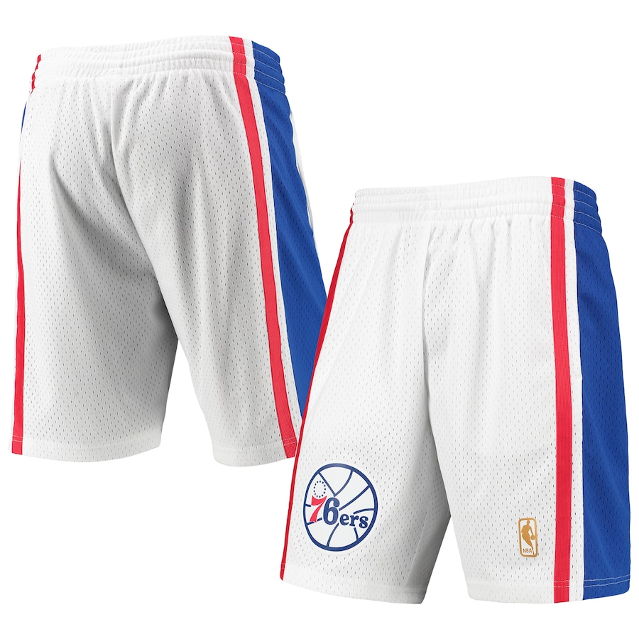 Men's Philadelphia 76ers Mitchell & Ness White 1996-97 Hardwood Classics Swingman Shorts