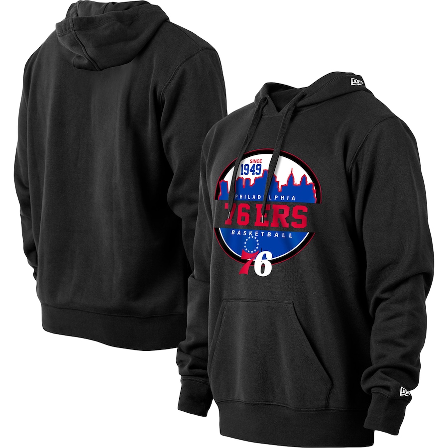 Men's Philadelphia 76ers New Era Black Localized Pullover Hoodie Men's Philadelphia 76ers New Era Black Localized Pullover Hoodie
