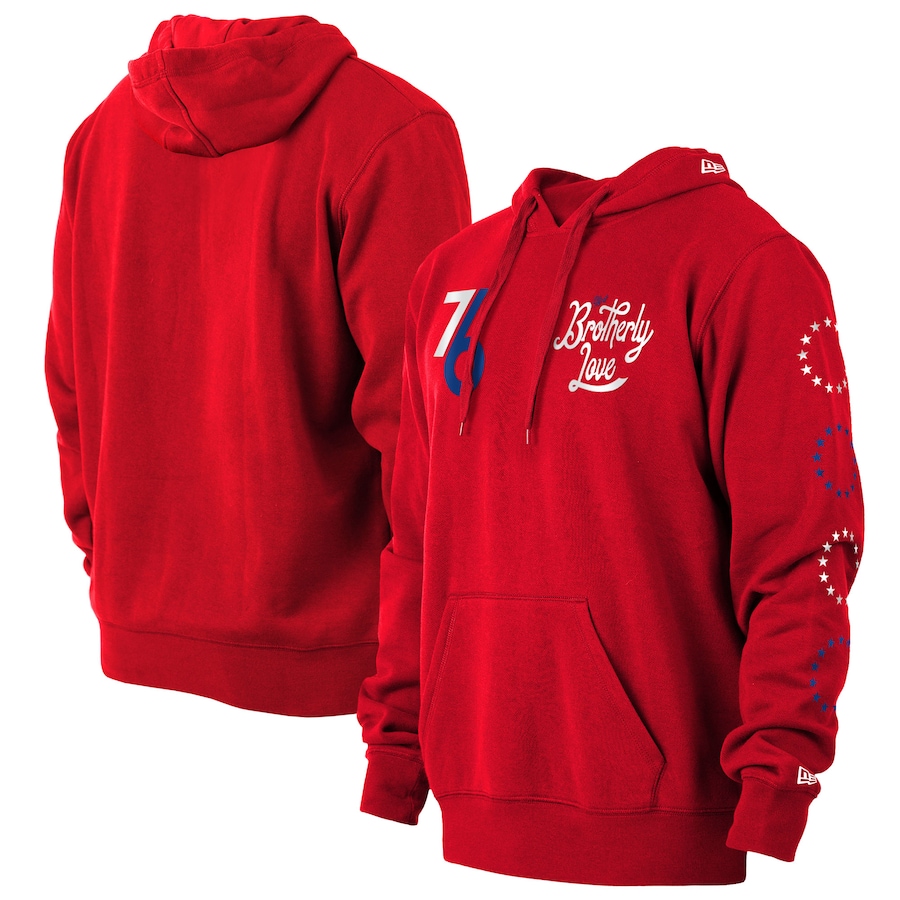 Men's Philadelphia 76ers New Era Red 2022/23 City Edition Big & Tall Pullover Hoodie Men's Philadelphia 76ers New Era Red 2022/23 City Edition Big & Tall Pullover Hoodie