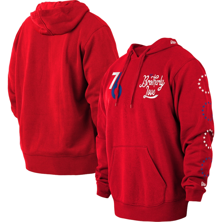 Men's Philadelphia 76ers New Era Red 2022/23 City Edition Big & Tall Pullover Hoodie Men's Philadelphia 76ers New Era Red 2022/23 City Edition Big & Tall Pullover Hoodie