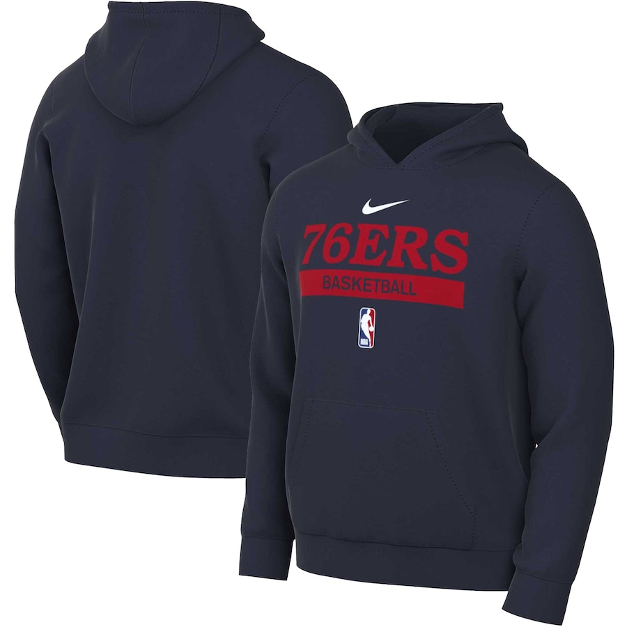 Men's Philadelphia 76ers NBA Navy 2022/23 Spotlight On-Court Practice Performance Pullover Hoodie Men's Philadelphia 76ers NBA Navy 2022/23 Spotlight On-Court Practice Performance Pullover Hoodie
