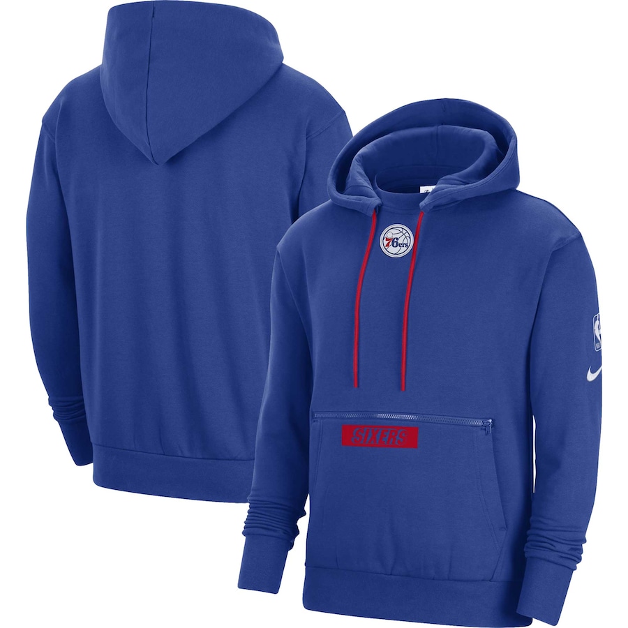 Men's Philadelphia 76ers NBA Royal Courtside Heavyweight Pullover Hoodie Men's Philadelphia 76ers NBA Royal Courtside Heavyweight Pullover Hoodie