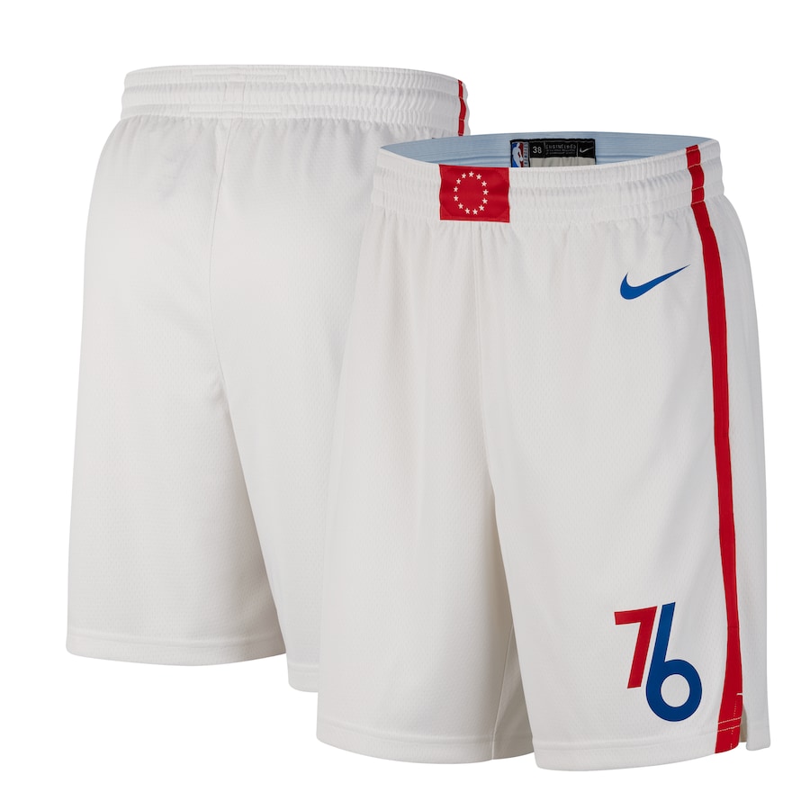 Men's Philadelphia 76ers NBA White 2022/23 City Edition Swingman Shorts Men's Philadelphia 76ers NBA White 2022/23 City Edition Swingman Shorts