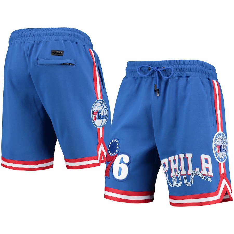 Men's Philadelphia 76ers Pro Standard Royal Team Chenille Shorts Men's Philadelphia 76ers Pro Standard Royal Team Chenille Shorts