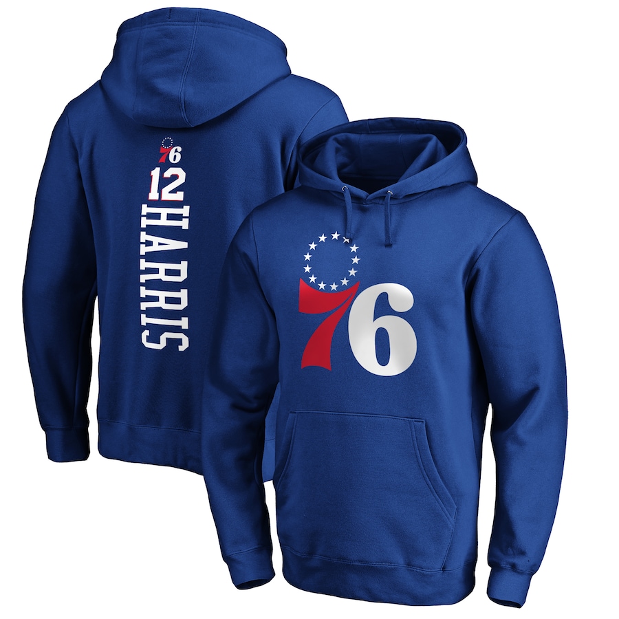 Men's Philadelphia 76ers Tobias Harris Royal Playmaker Name & Number Pullover Hoodie