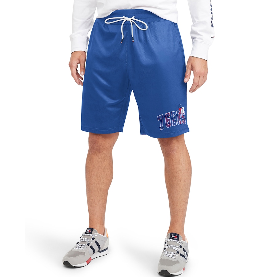 Men's Philadelphia 76ers Tommy Jeans Royal Mike Mesh Basketball Shorts Men's Philadelphia 76ers Tommy Jeans Royal Mike Mesh Basketball Shorts