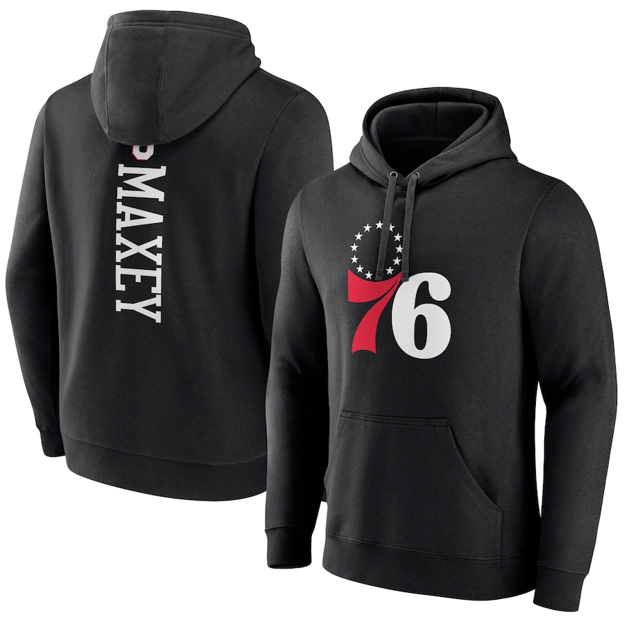 Men's Philadelphia 76ers Tyrese Maxey Black Playmaker Pullover Hoodie